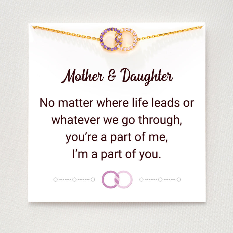 Mother & Daughter Birthstone Knitted Interlocking Bracelet