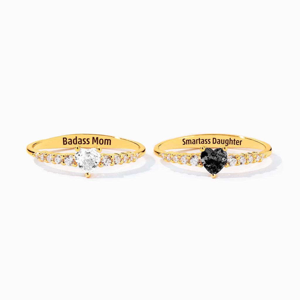 Like Mother Like Daughter Dainty Matching Heart-Cut Ring