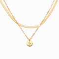 Engraved Birth Month Flower Necklace Set