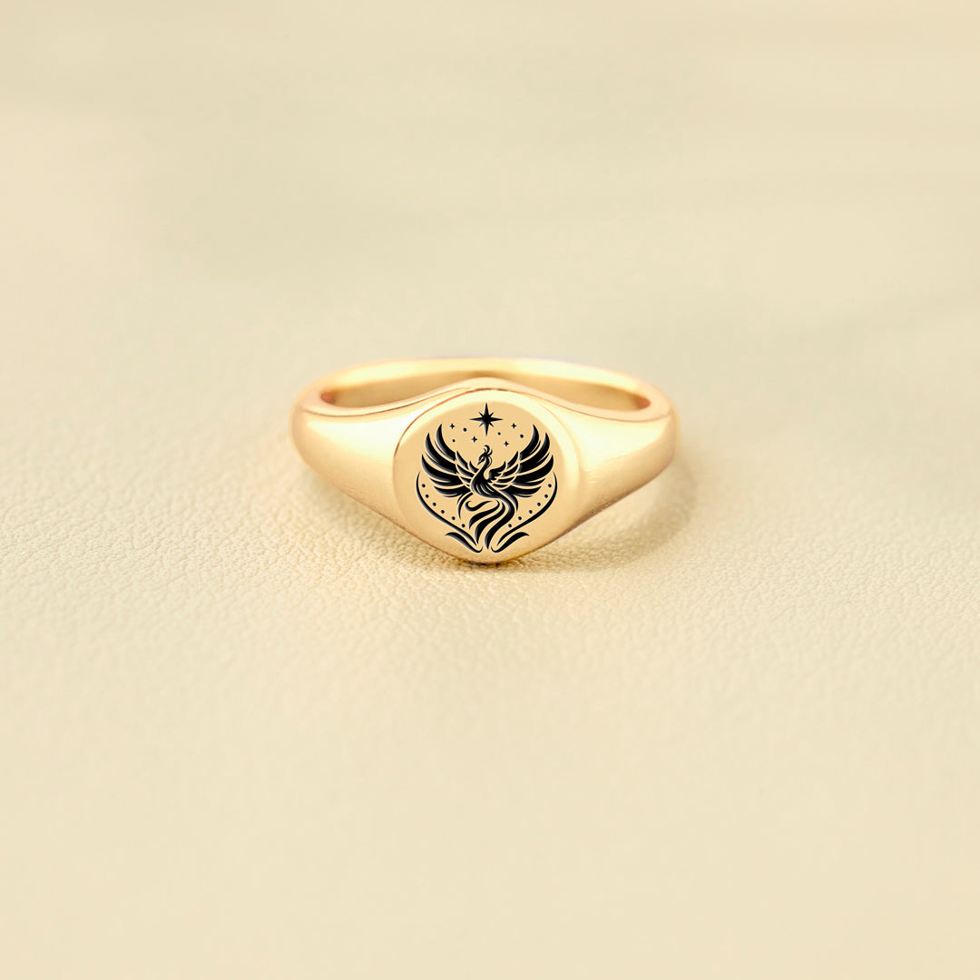 Rise From Ashes Phoenix Signet Ring