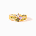 1-5 Birthstone Engravable Heart Ring