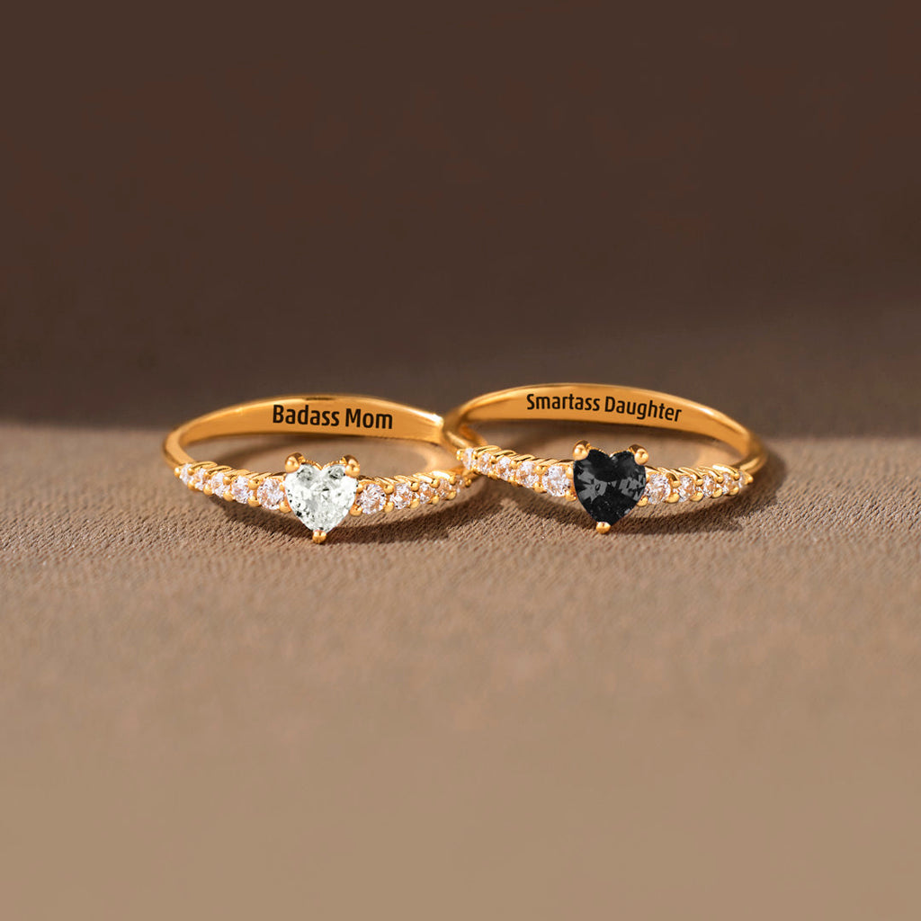 Like Mother Like Daughter Dainty Matching Heart-Cut Ring