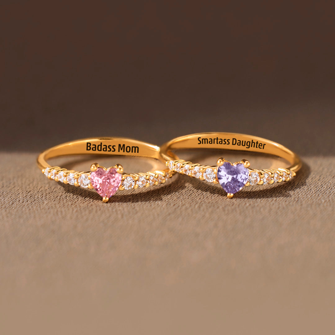 Like Mother Like Daughter Matching Heart-Cut Ring