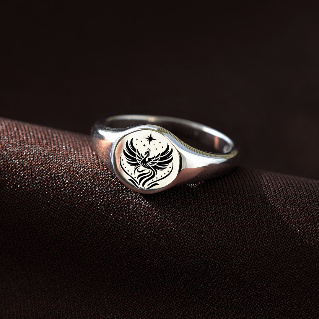 Rise From Ashes Phoenix Signet Ring
