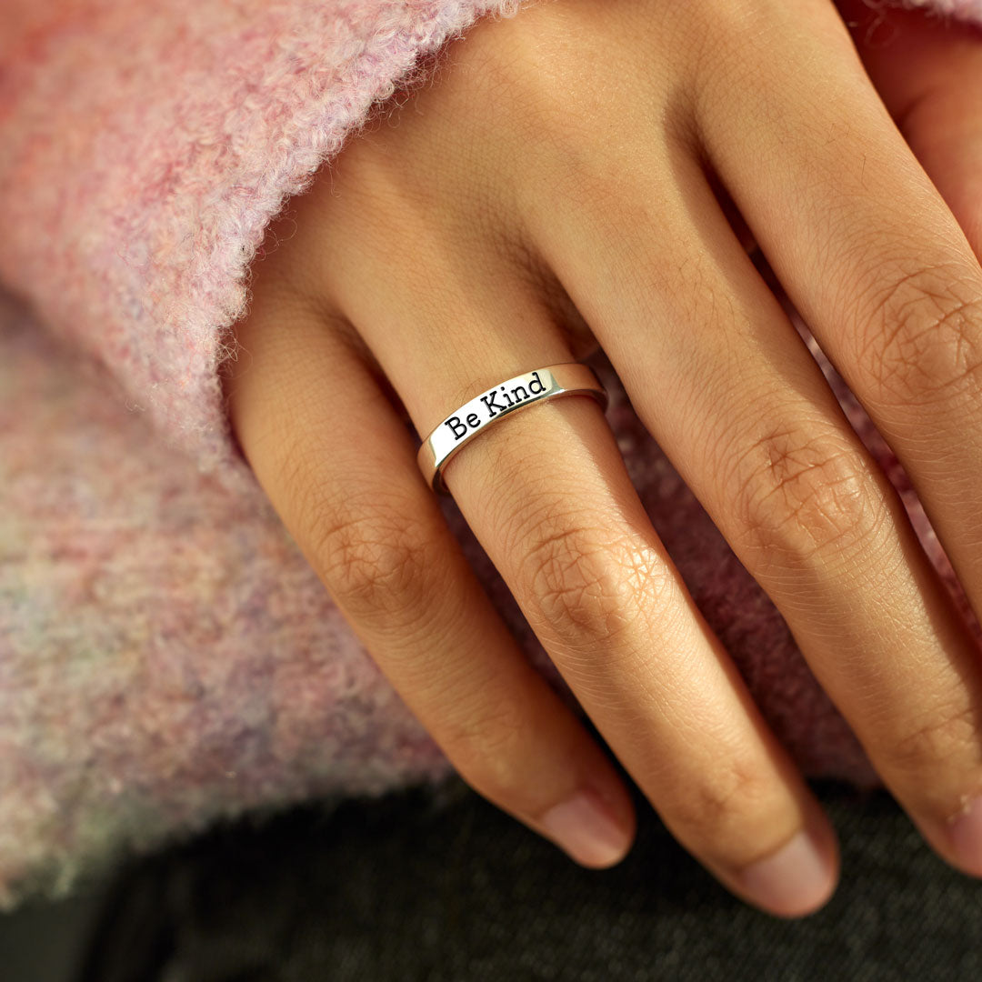 Be Kind Matching Mantra Ring