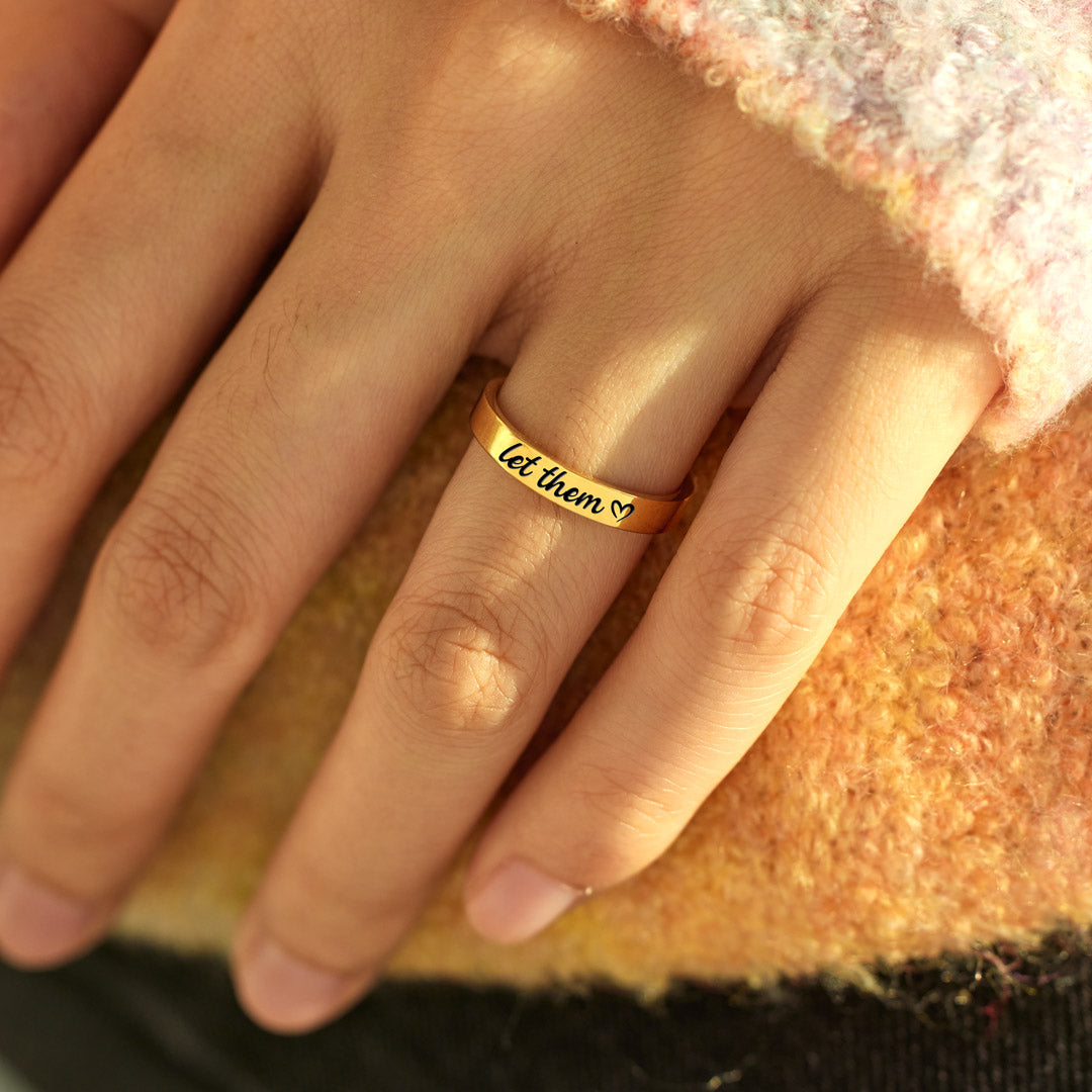 Let Them Zero F♥cks Given Mantra Ring