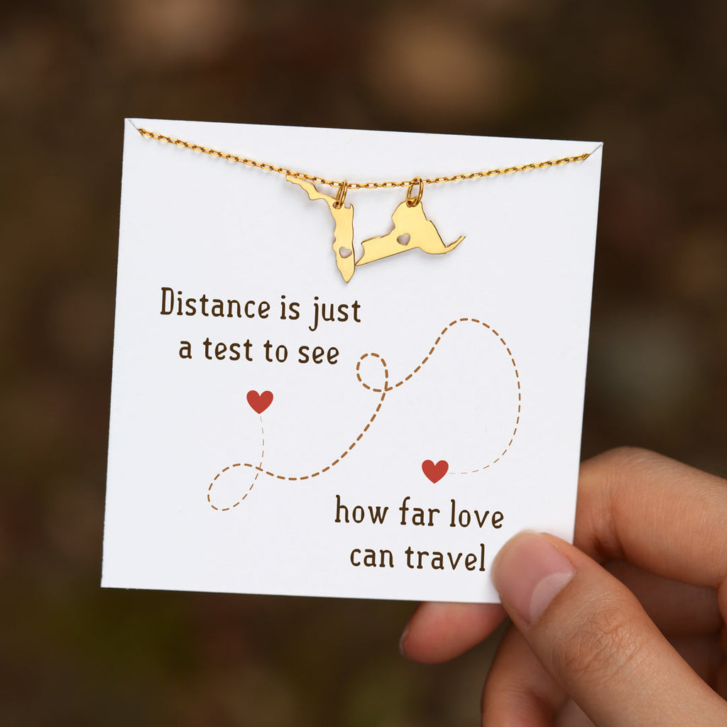 How Far Love Can Travel Personalized 2 State Bracelet