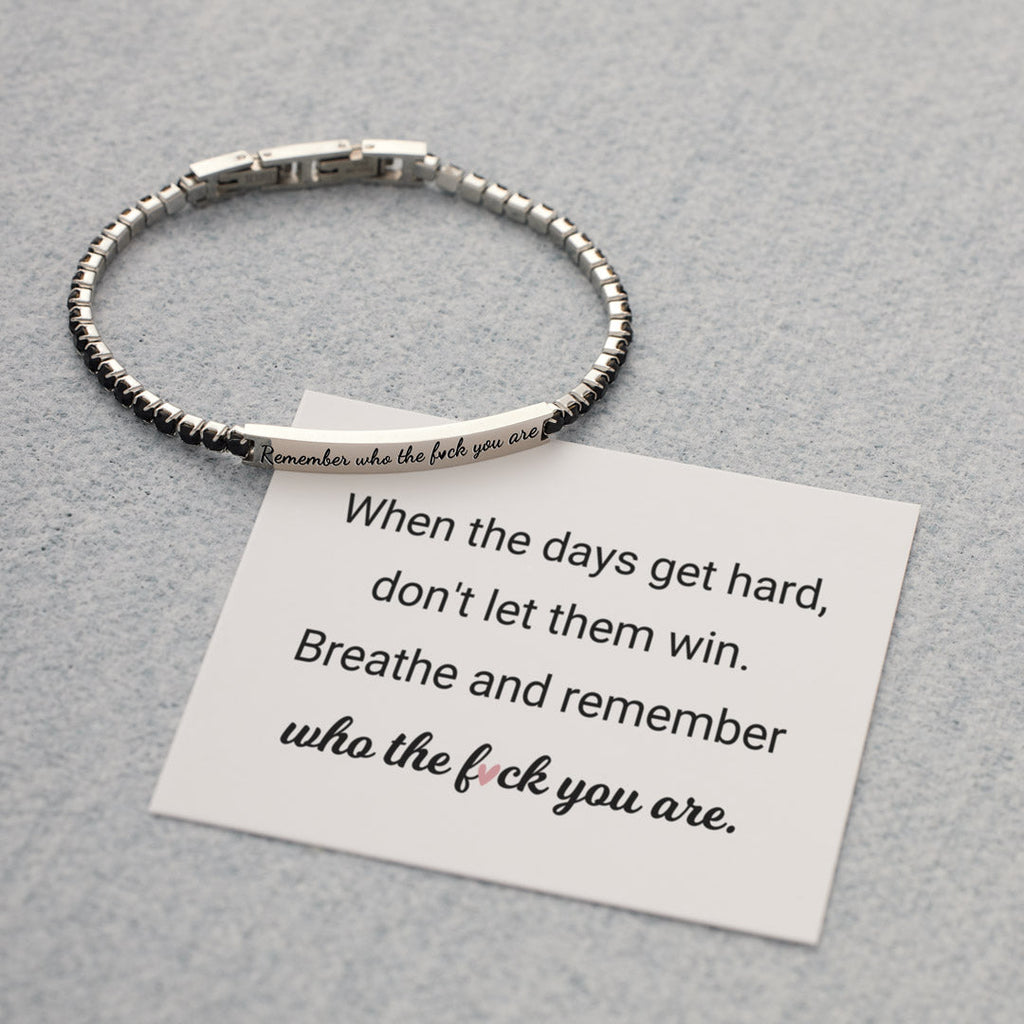 Remember Who the Fuck You Are Crystal Bracelet