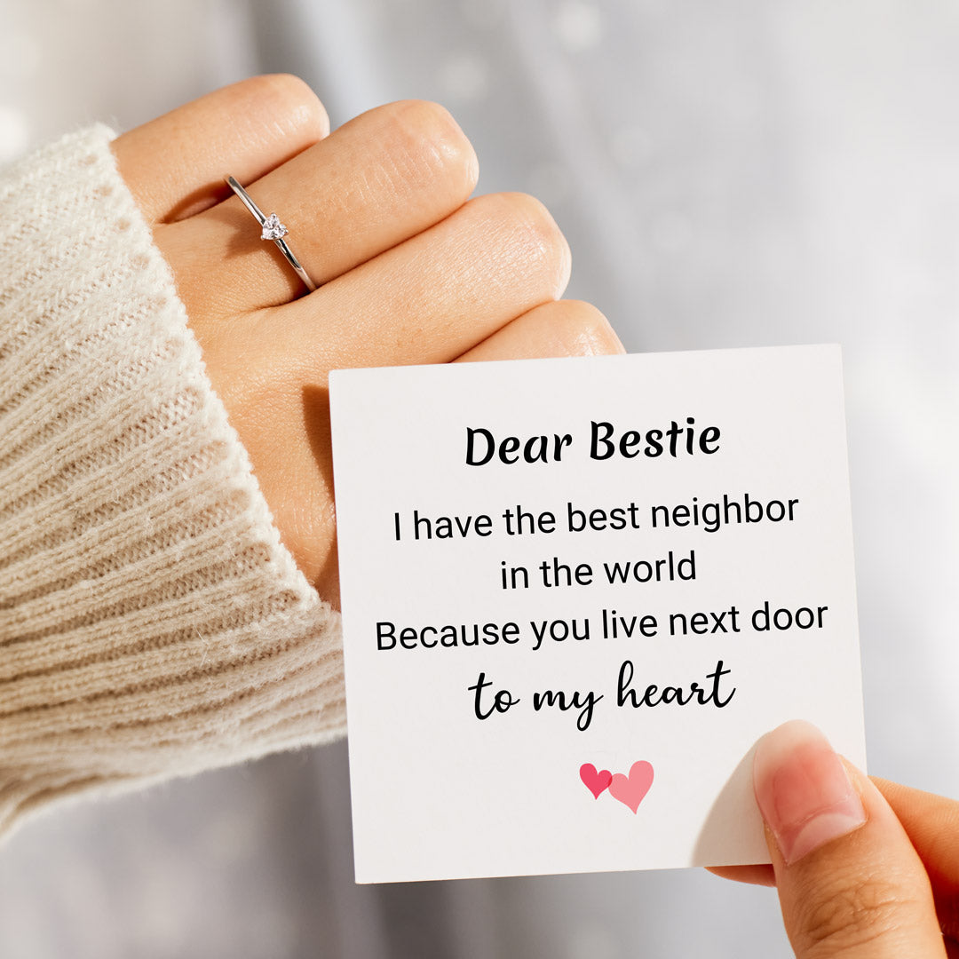 Bestie In The World Dainty Heart Ring