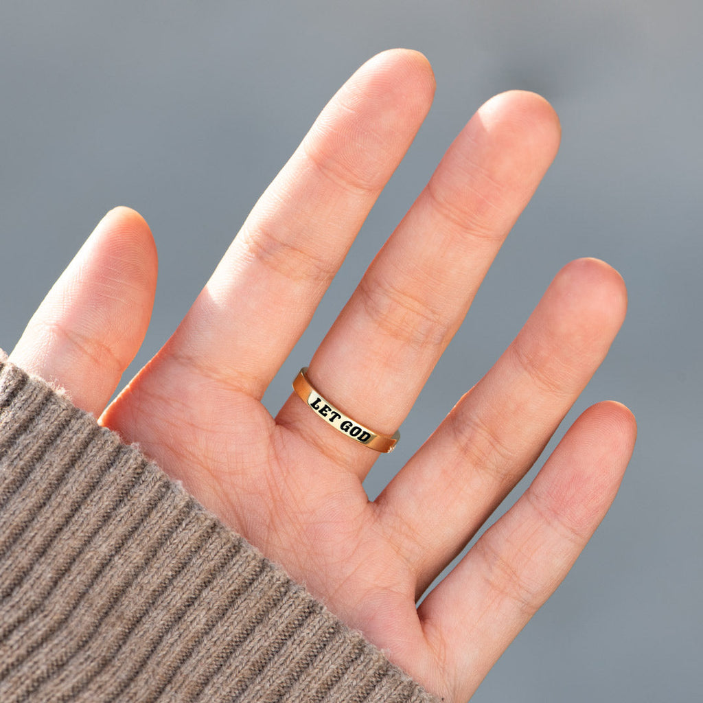 Christian Gifts-Psalm 61:2 Golden Cross Ring, Gifts For Women