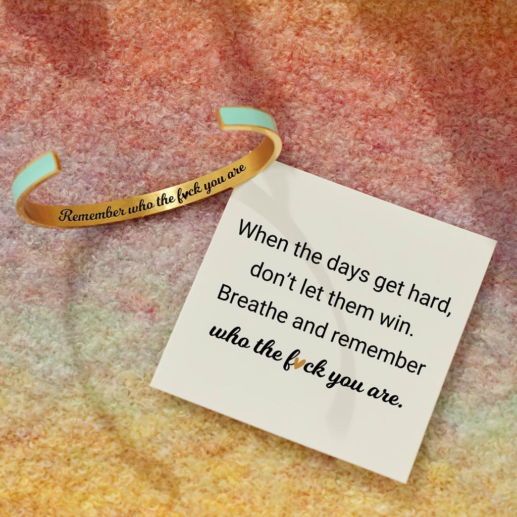Remember Who the Fuck You Are Motivational Color Bangle