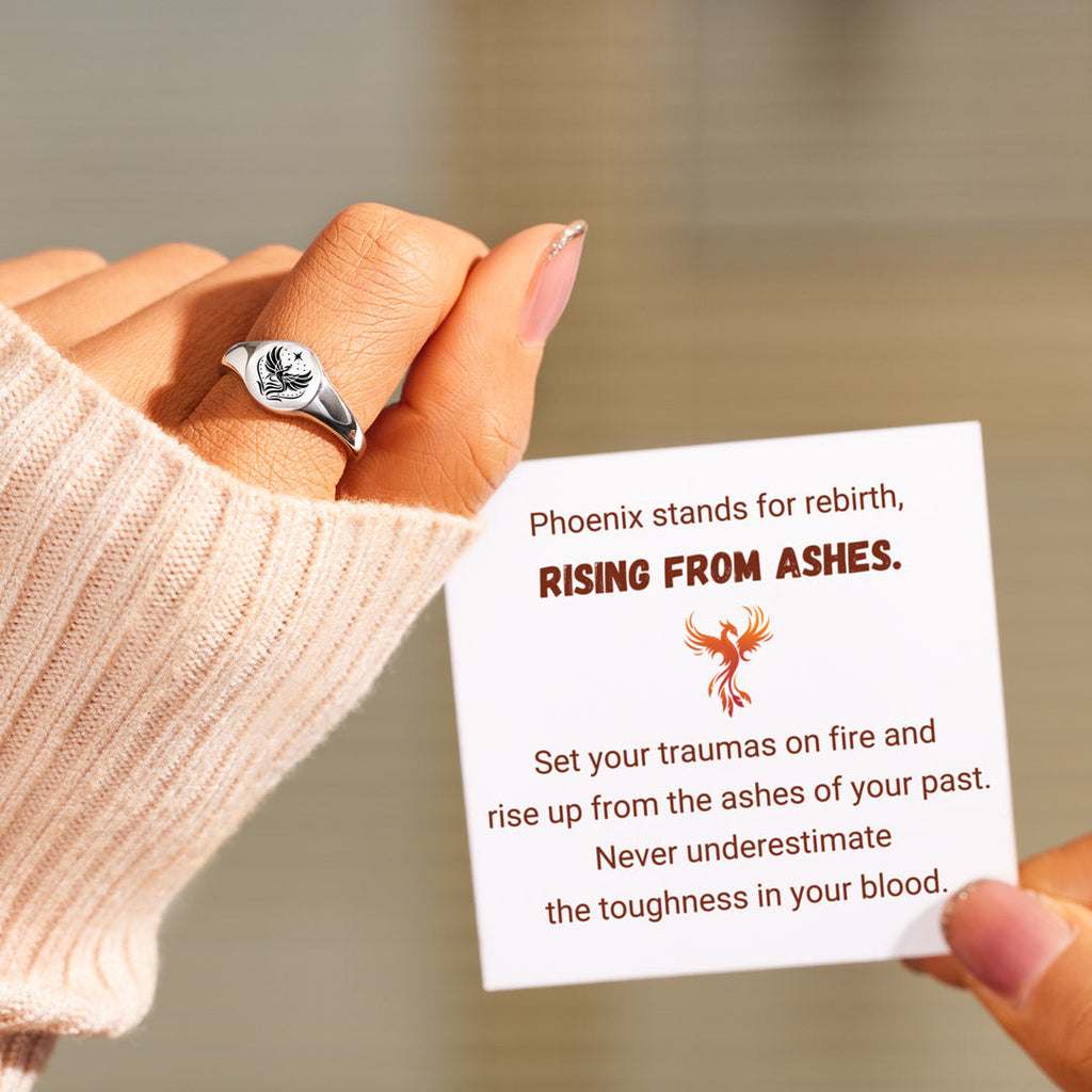 Rise From Ashes Phoenix Signet Ring