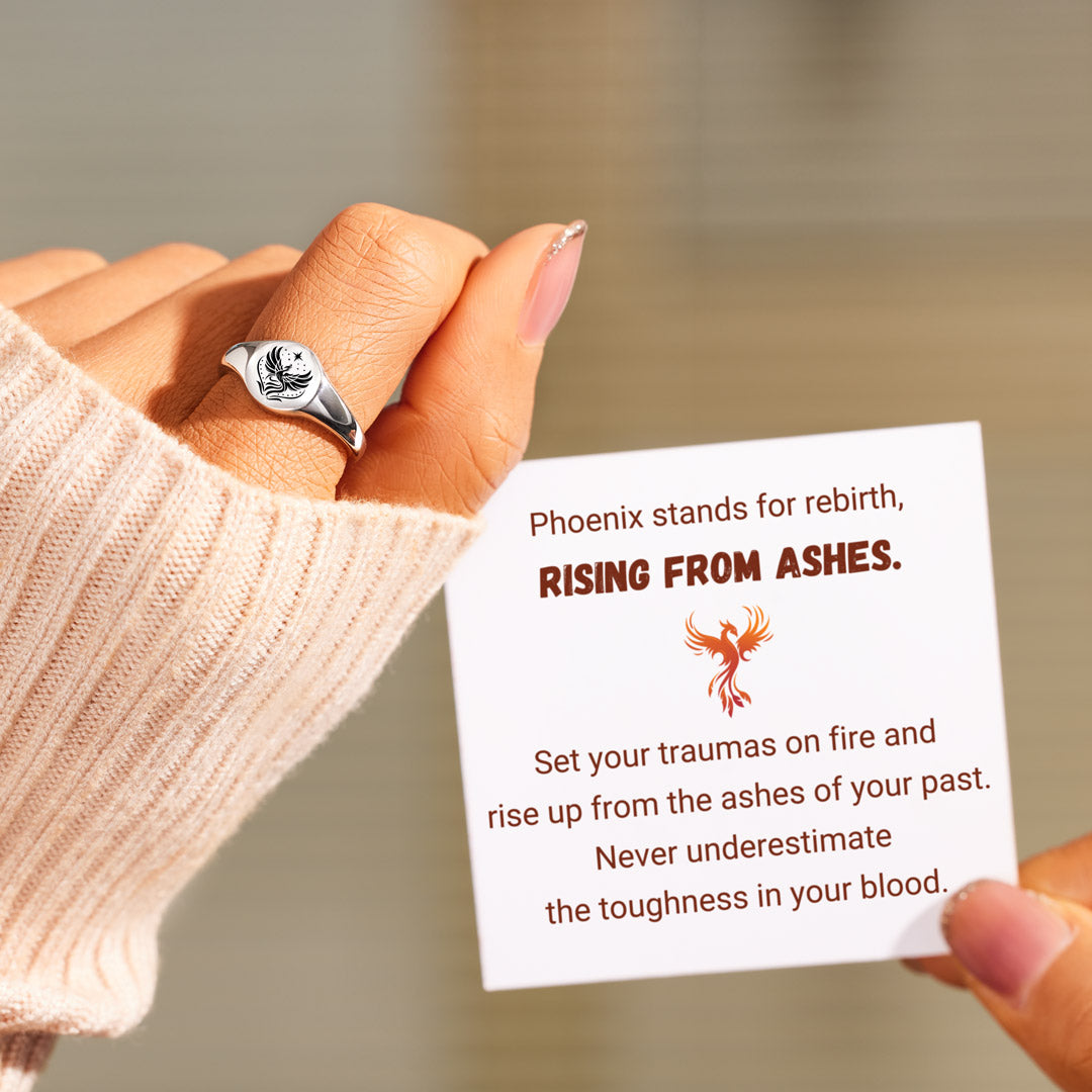 Rise From Ashes Phoenix Signet Ring