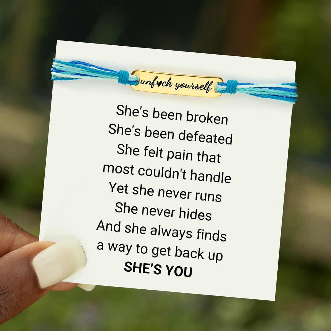 Unf♥ck Yourself Get Back Up Engraved Handmade Bracelet