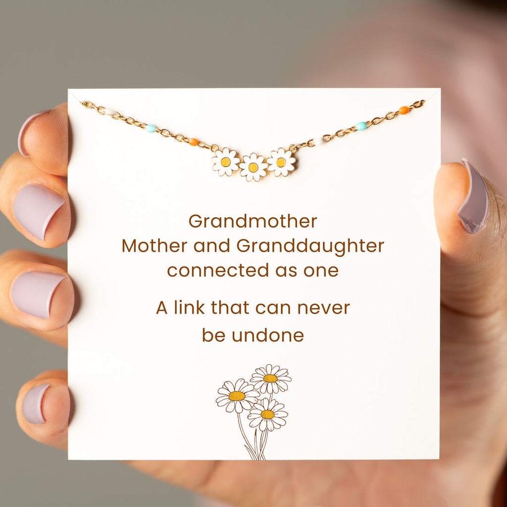 Three Generations Connected As One Triple Daisy Bracelet