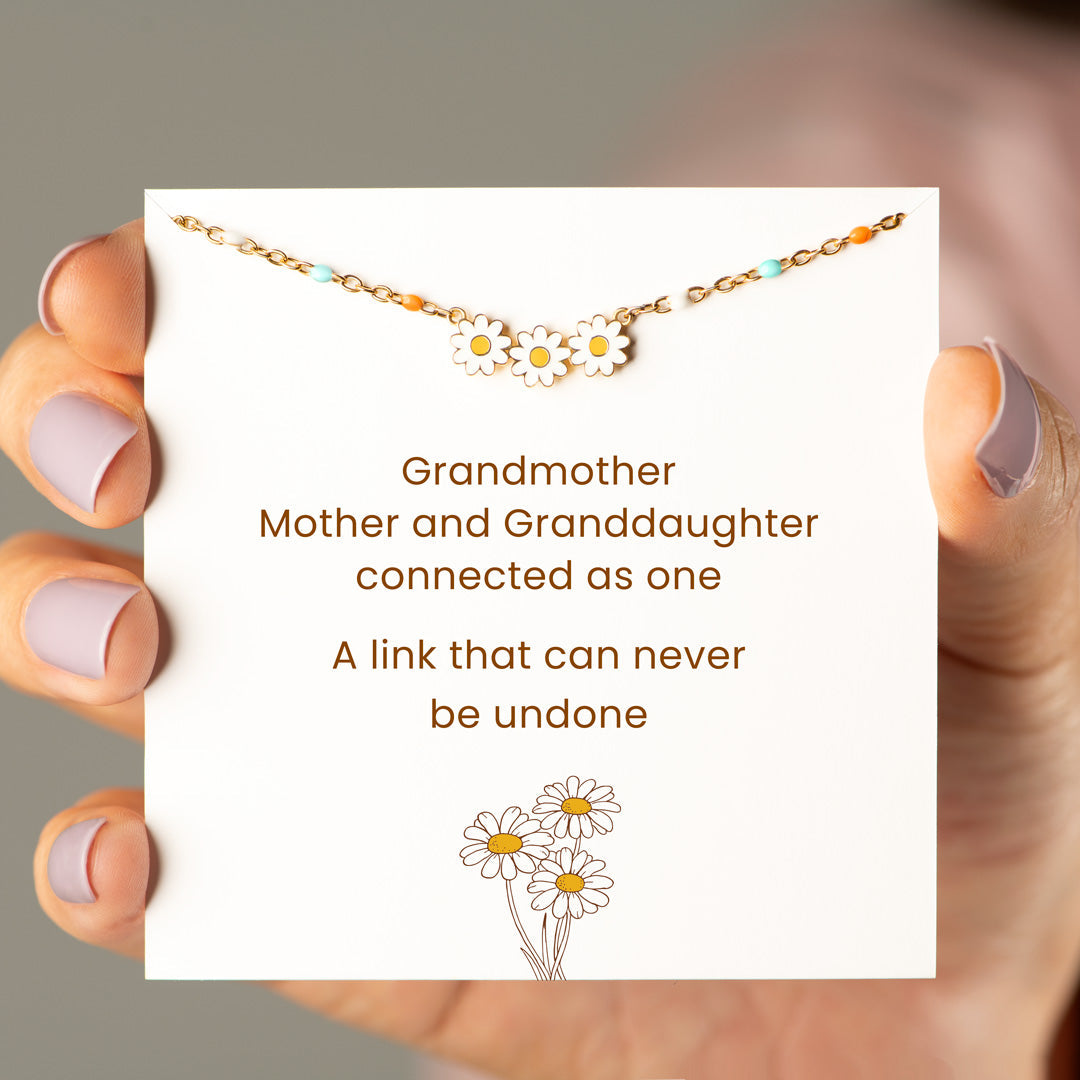 Three Generations Connected As One Triple Daisy Bracelet