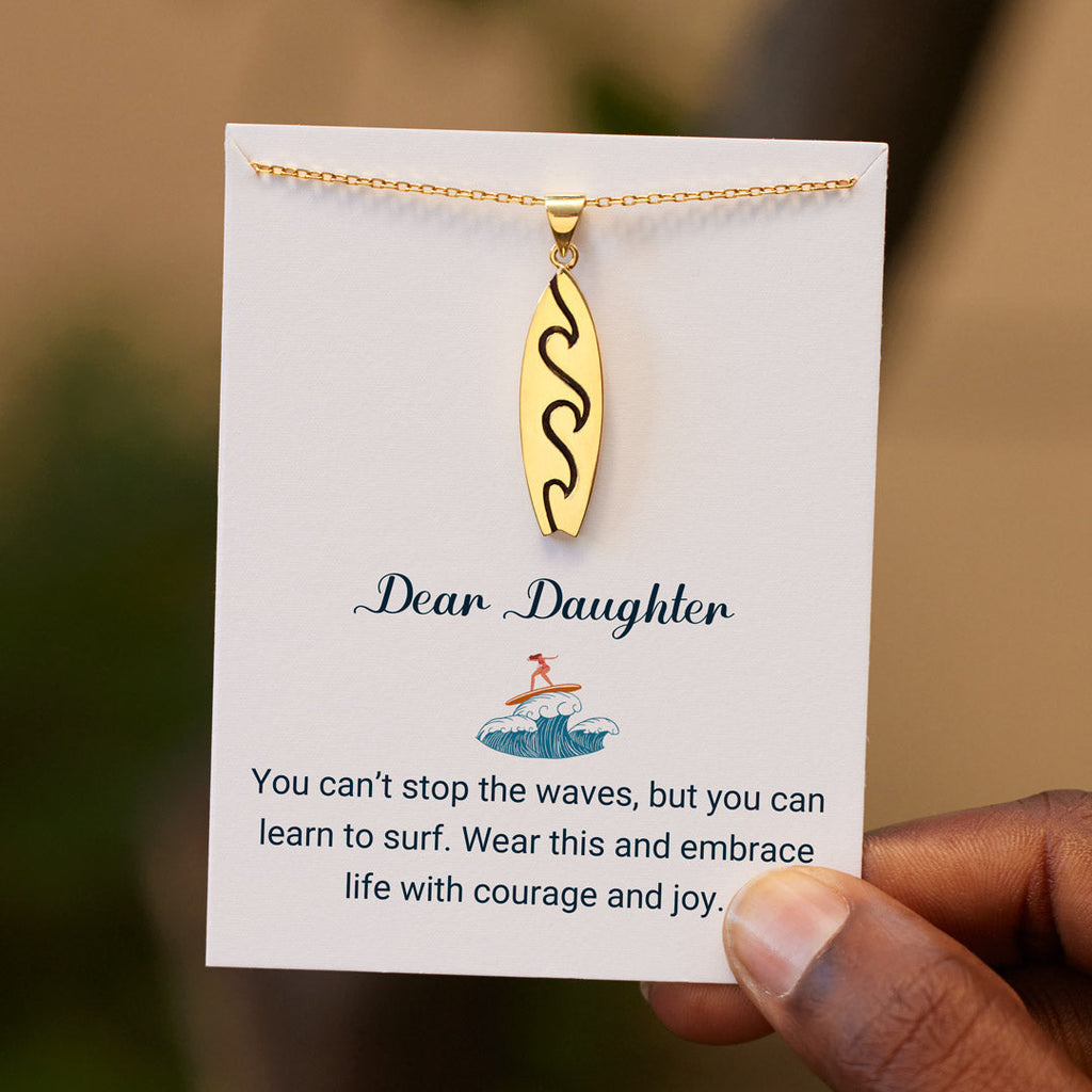 Learn To Surf Surfboard Necklace