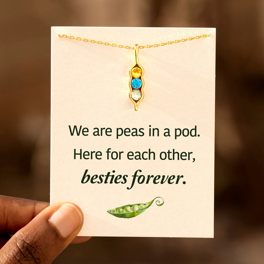 Peas in a Pod 2-6 Birthstone Pea Pod Necklace