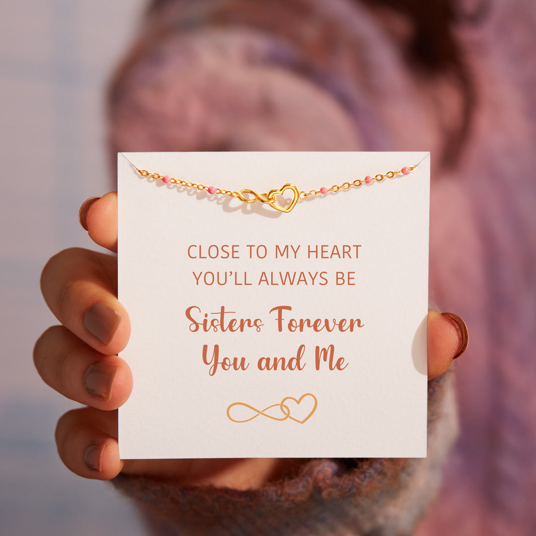 Sisters Forever Infinity Heart Bracelet