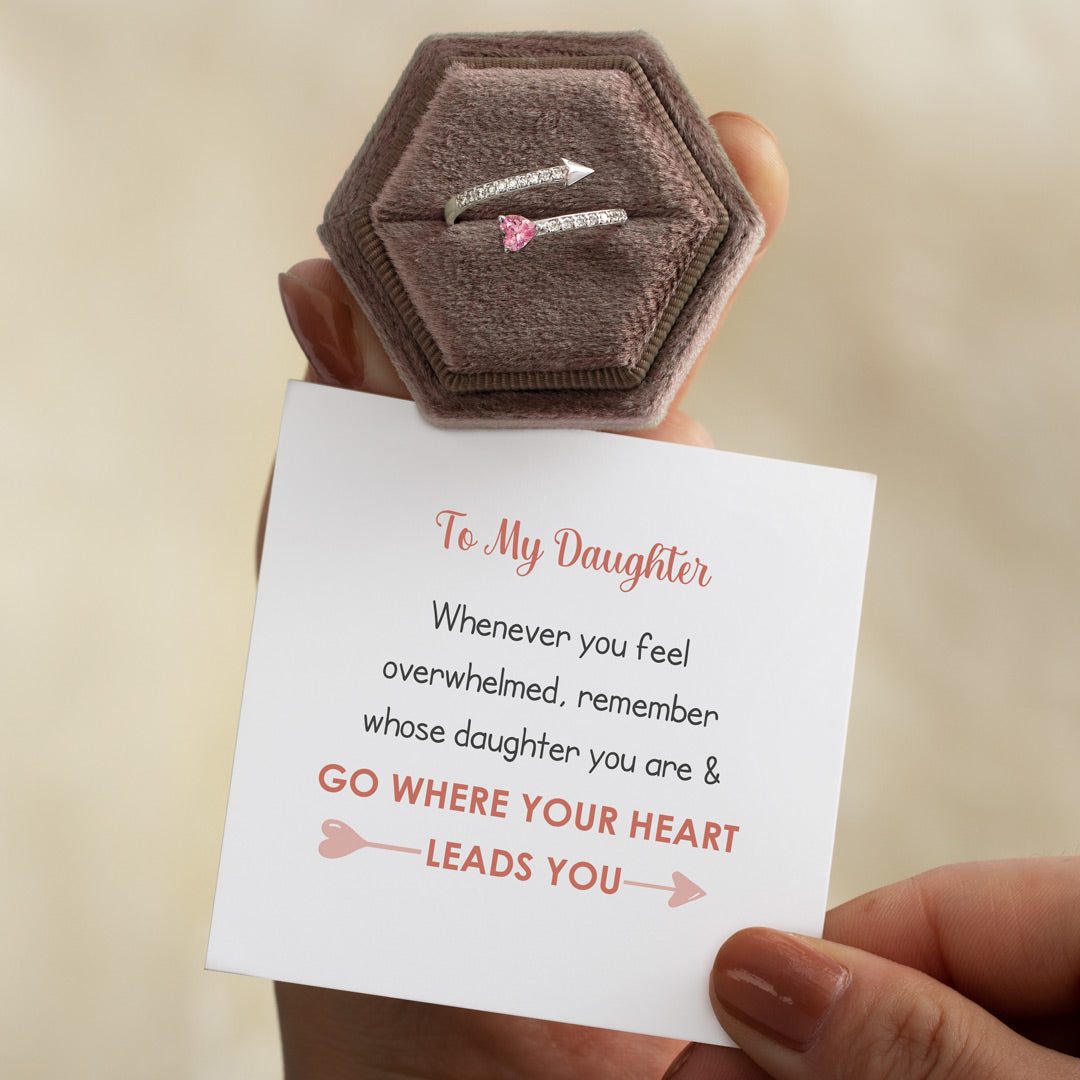 To My Daughter Arrow & Heart Ring