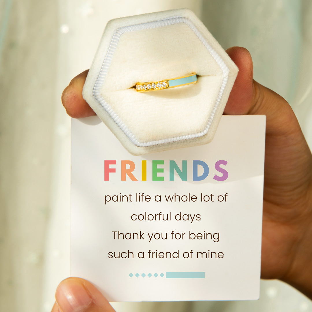 Friends Half Enamel Ring Band