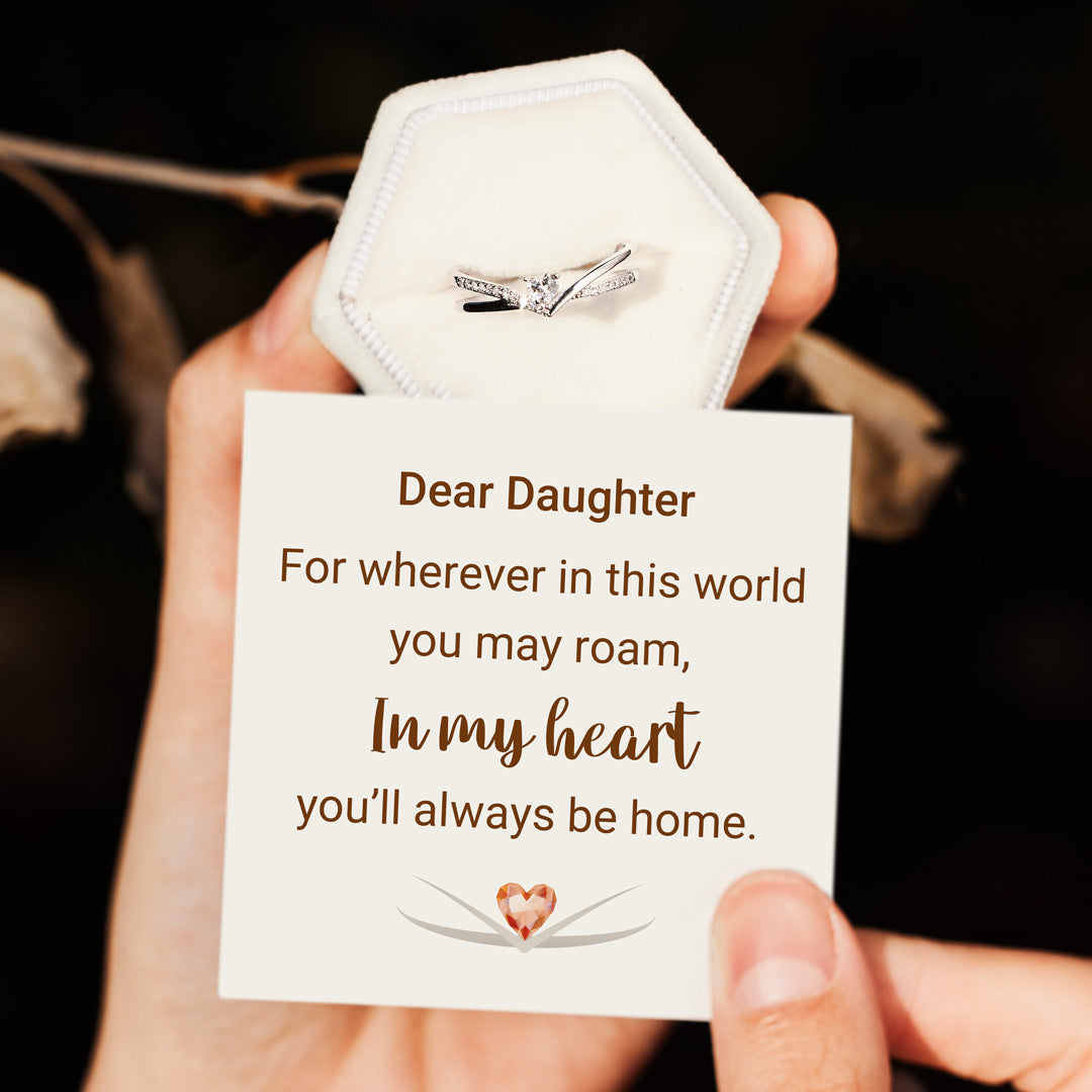 Always Be Home V Heart Ring