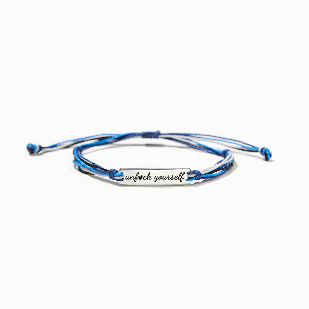Unf♥ck Yourself Get Back Up Engraved Handmade Bracelet