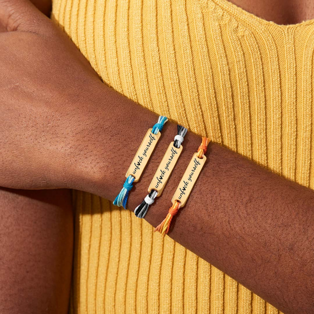 Unf♥ck Yourself Get Back Up Engraved Handmade Bracelet