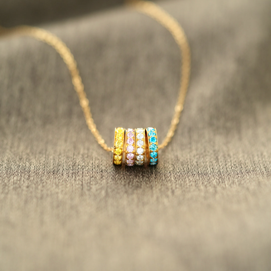 1-8 Birthstones Circle Necklace