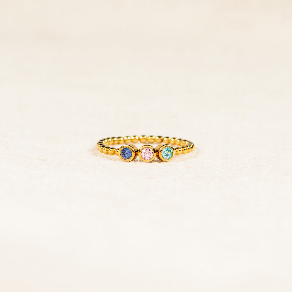 1-5 Birthstones Stackable Beaded Ring