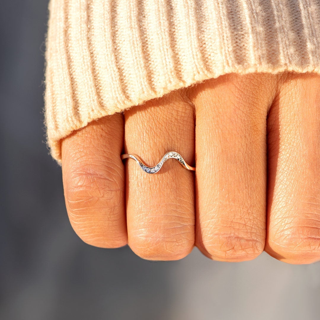 For Friend Ebbs And Flows Minimalist Wave Ring