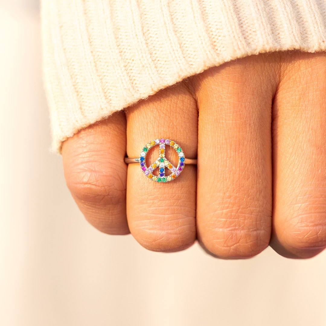 A Little Hippie A Little Hood Peace Sign Ring