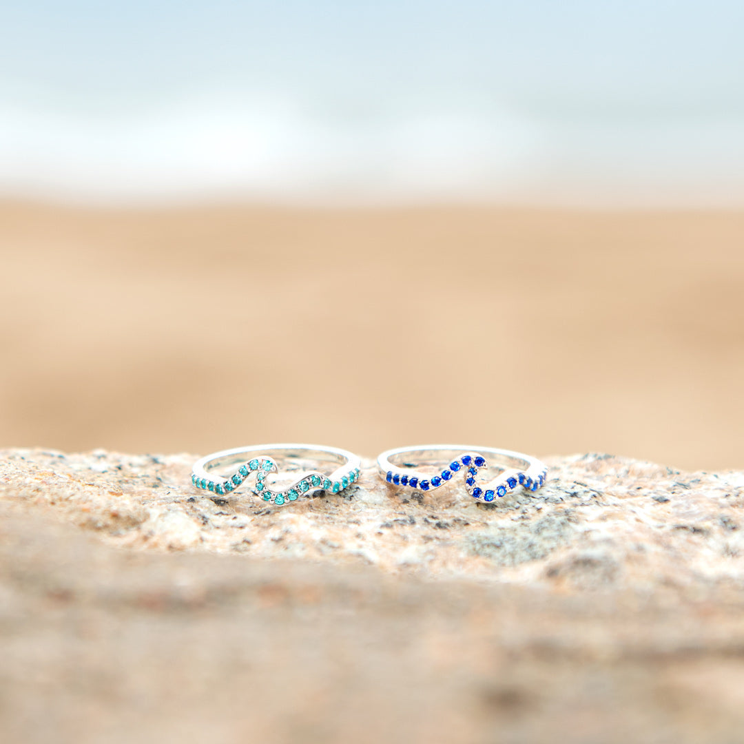 Life Is Like The Ocean Pavé Wave Ring