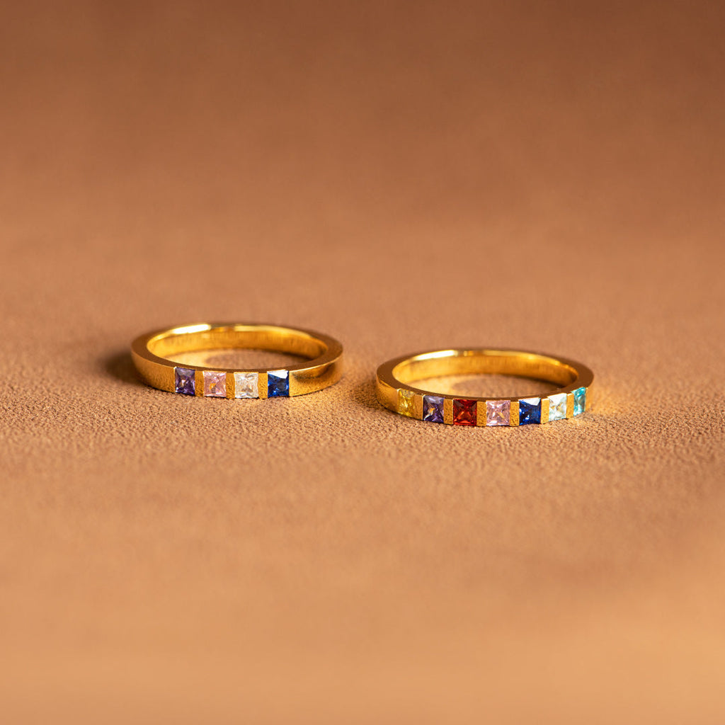 1-7 Birthstone Single Band Ring