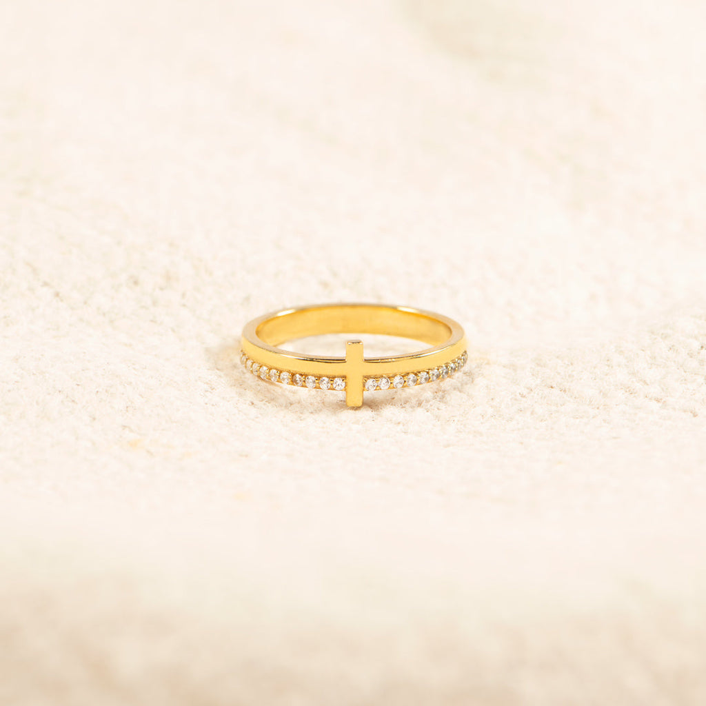 Christian Gifts-Psalm 61:2 Golden Cross Ring, Gifts For Women