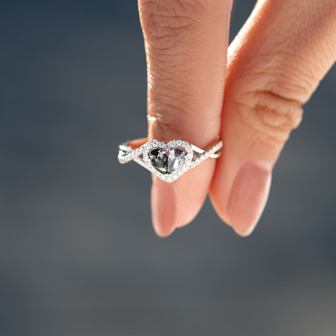 Take That Win Dual Teardrop Heart Ring