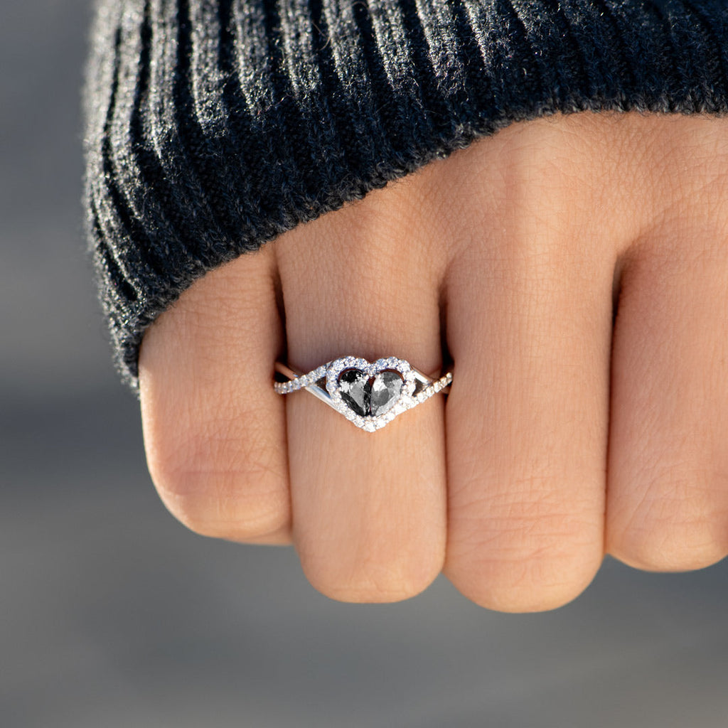 Take That Win Dual Teardrop Heart Ring