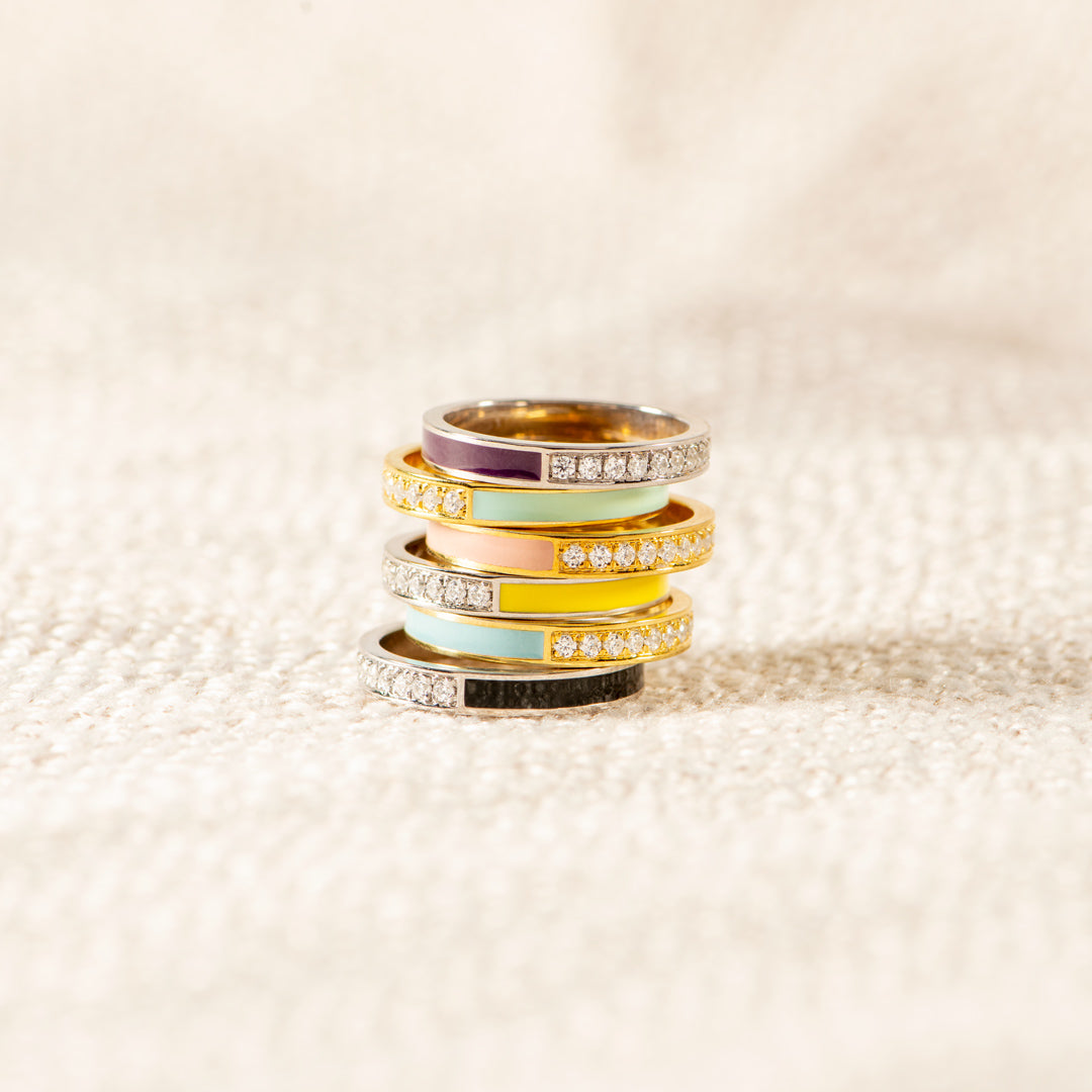 Friends Half Enamel Ring Band