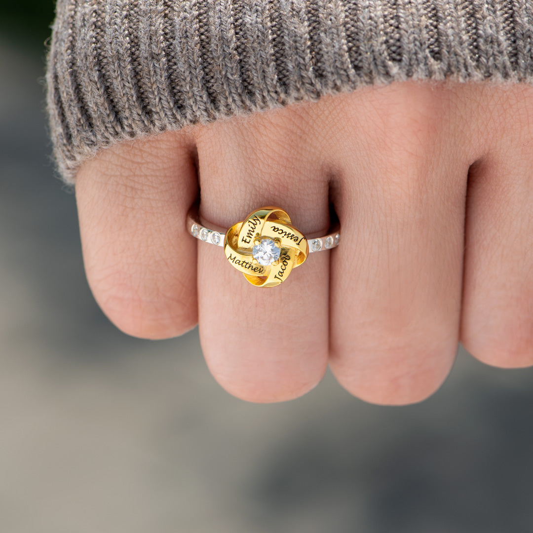 1-5 Names Knot Ring