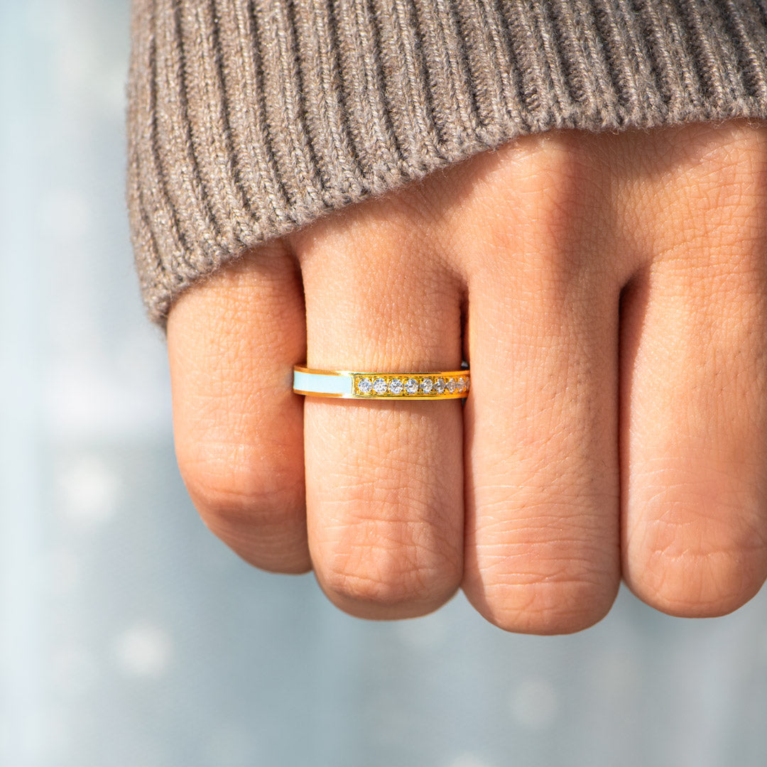 Friends Half Enamel Ring Band