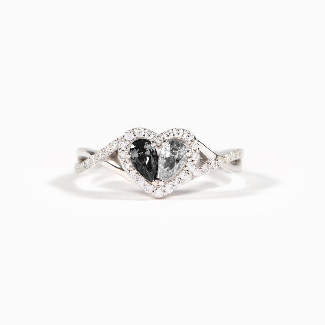 Take That Win Dual Teardrop Heart Ring