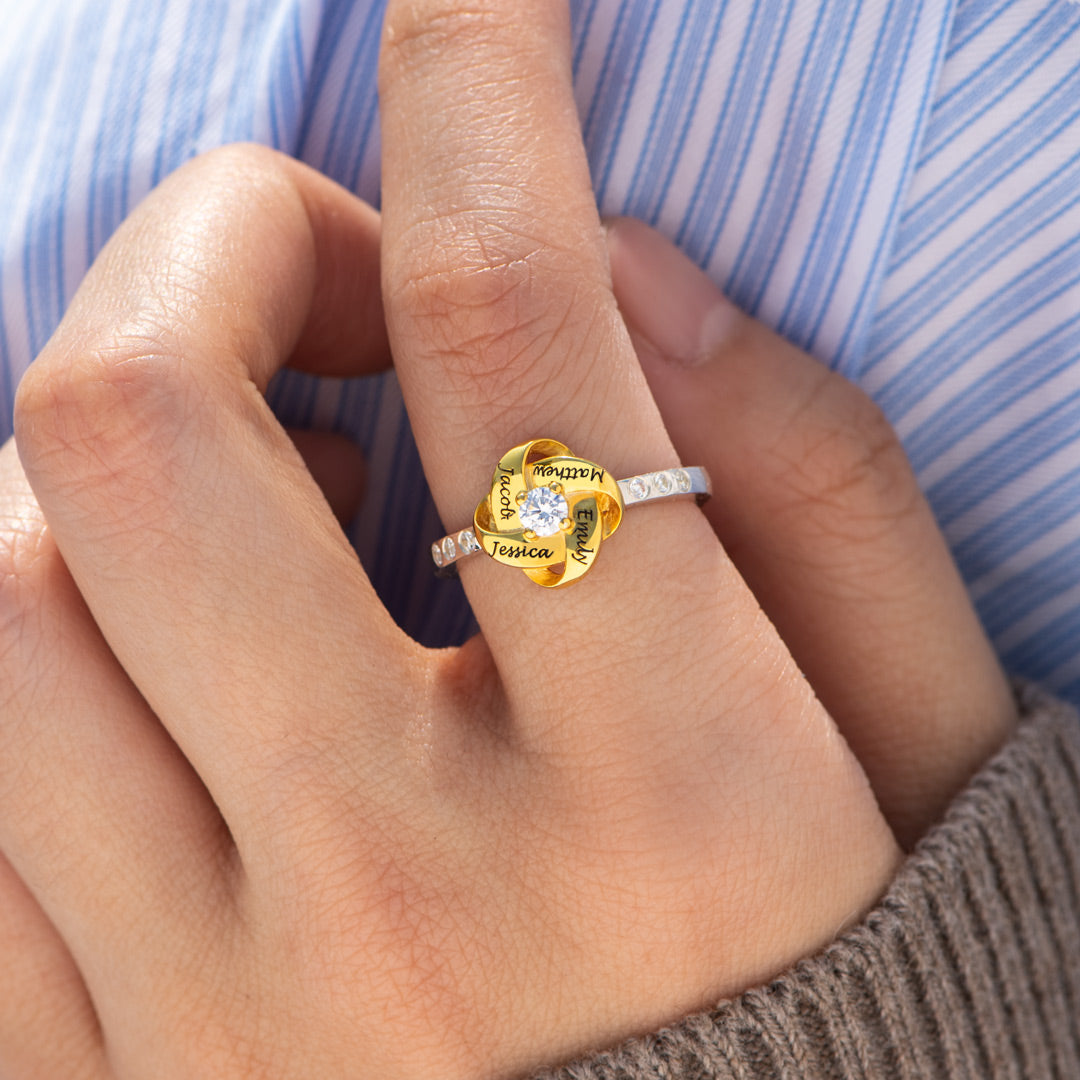 1-5 Names Knot Ring