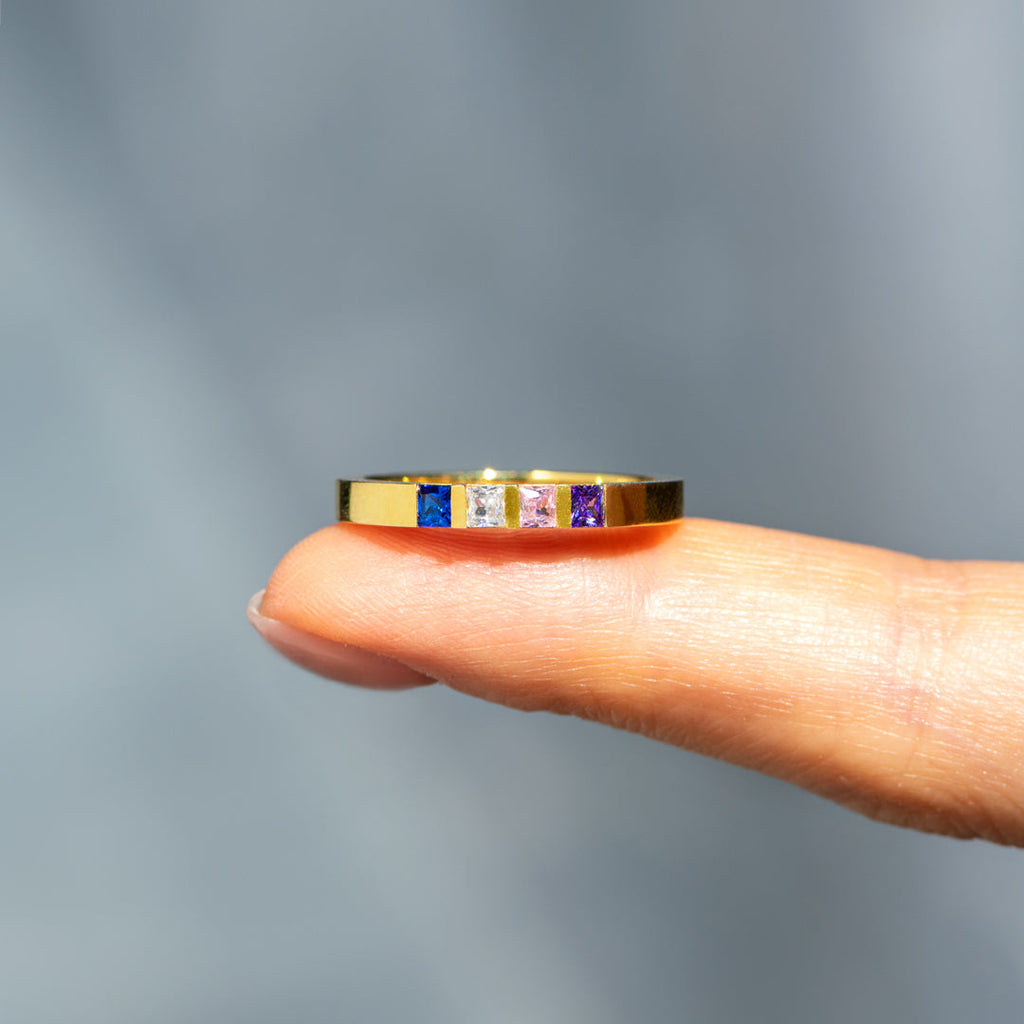 1-7 Birthstone Single Band Ring
