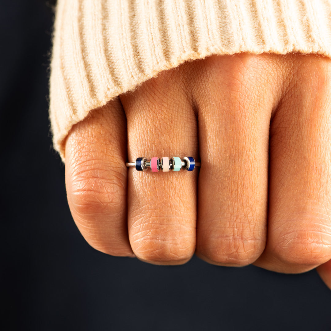 Spinning Enamel Fidget Ring S925
