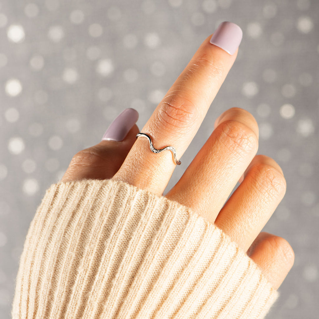 For Friend Ebbs And Flows Minimalist Wave Ring