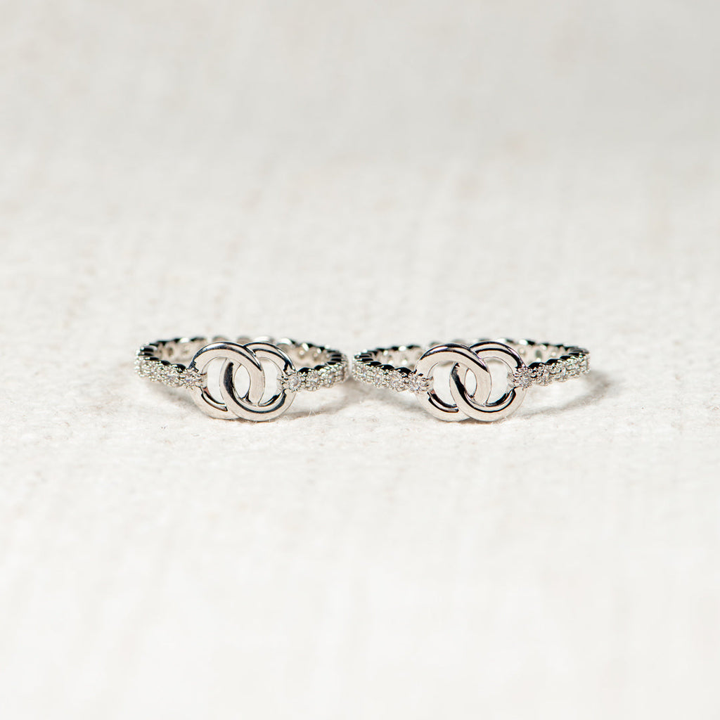 Part Of Each Other Matching Pavé Interlocking Ring