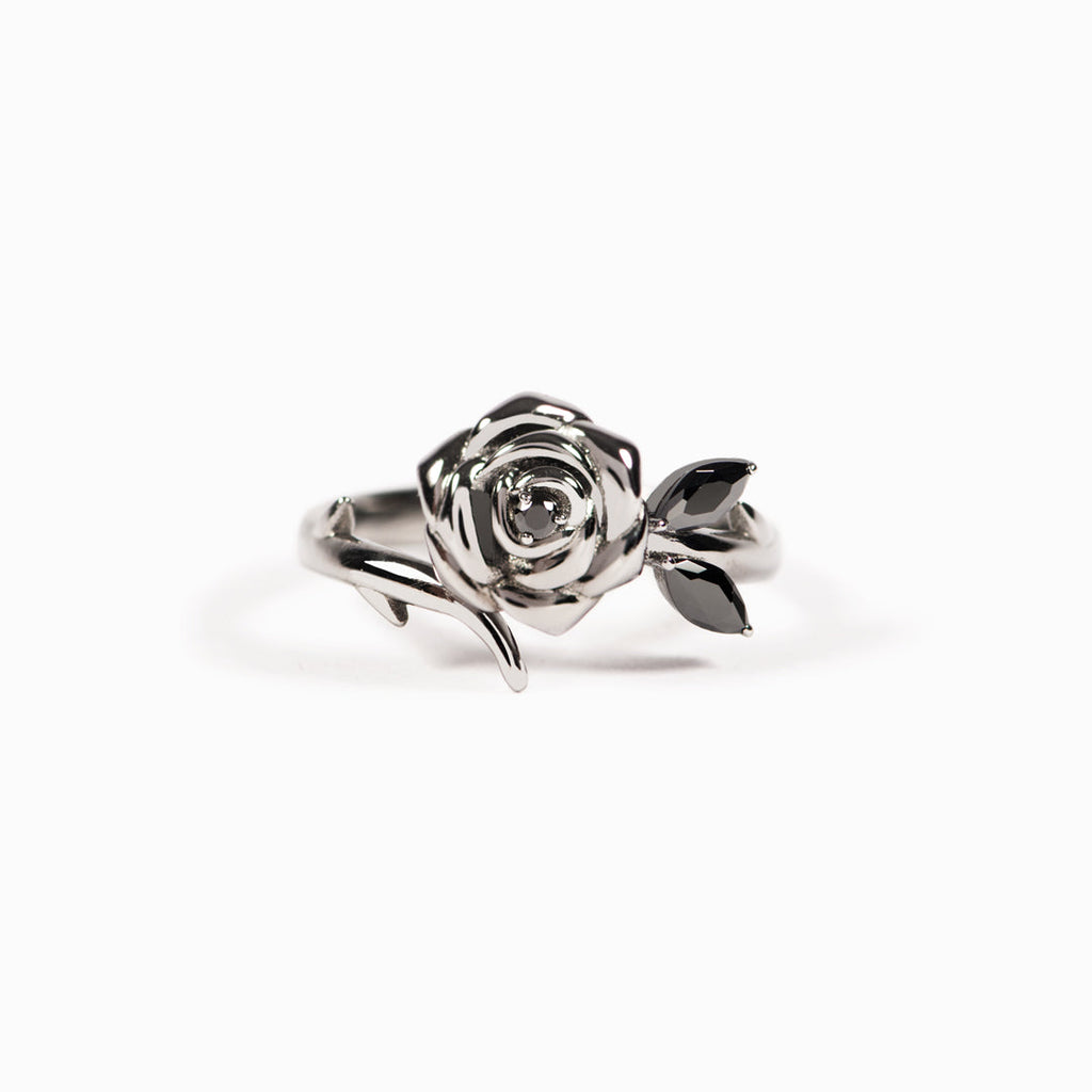 Burned and Survived Self-Love Black Rose Ring