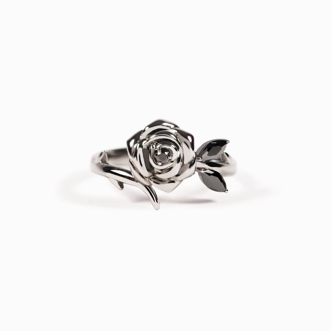 Burned and Survived Self-Love Black Rose Ring