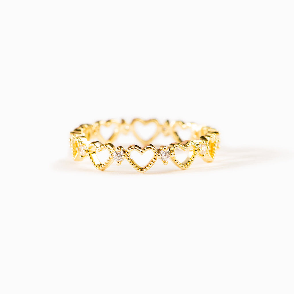 Mother & Daughter Open Hearts Ring