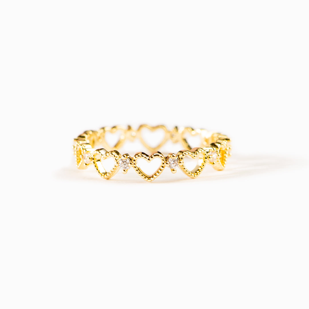 Mother & Daughter Open Hearts Ring